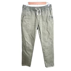 Marine Layer Men Saturday Pants Drawstring Green Cotton Sz M Slim Stretch Beach